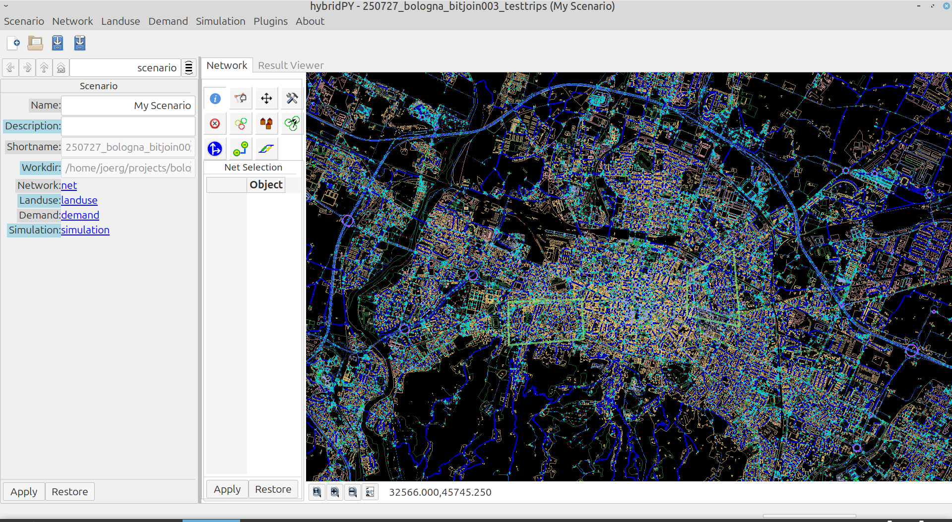 hybridpy main window with object browser, network editor and main menu fig_hybridpy_gui_main.png