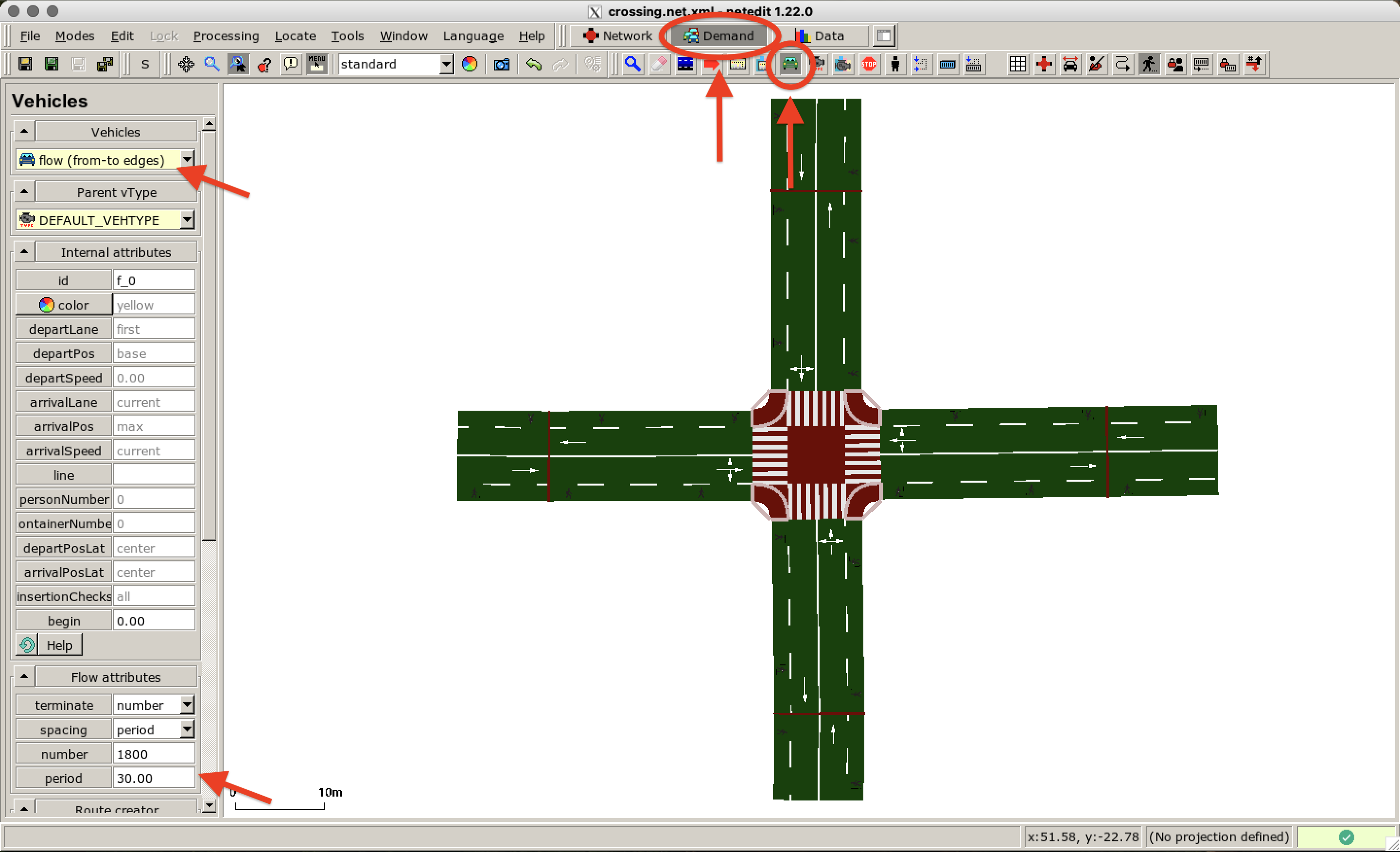 *Vehicle mode* for configuration of vehicle flows
