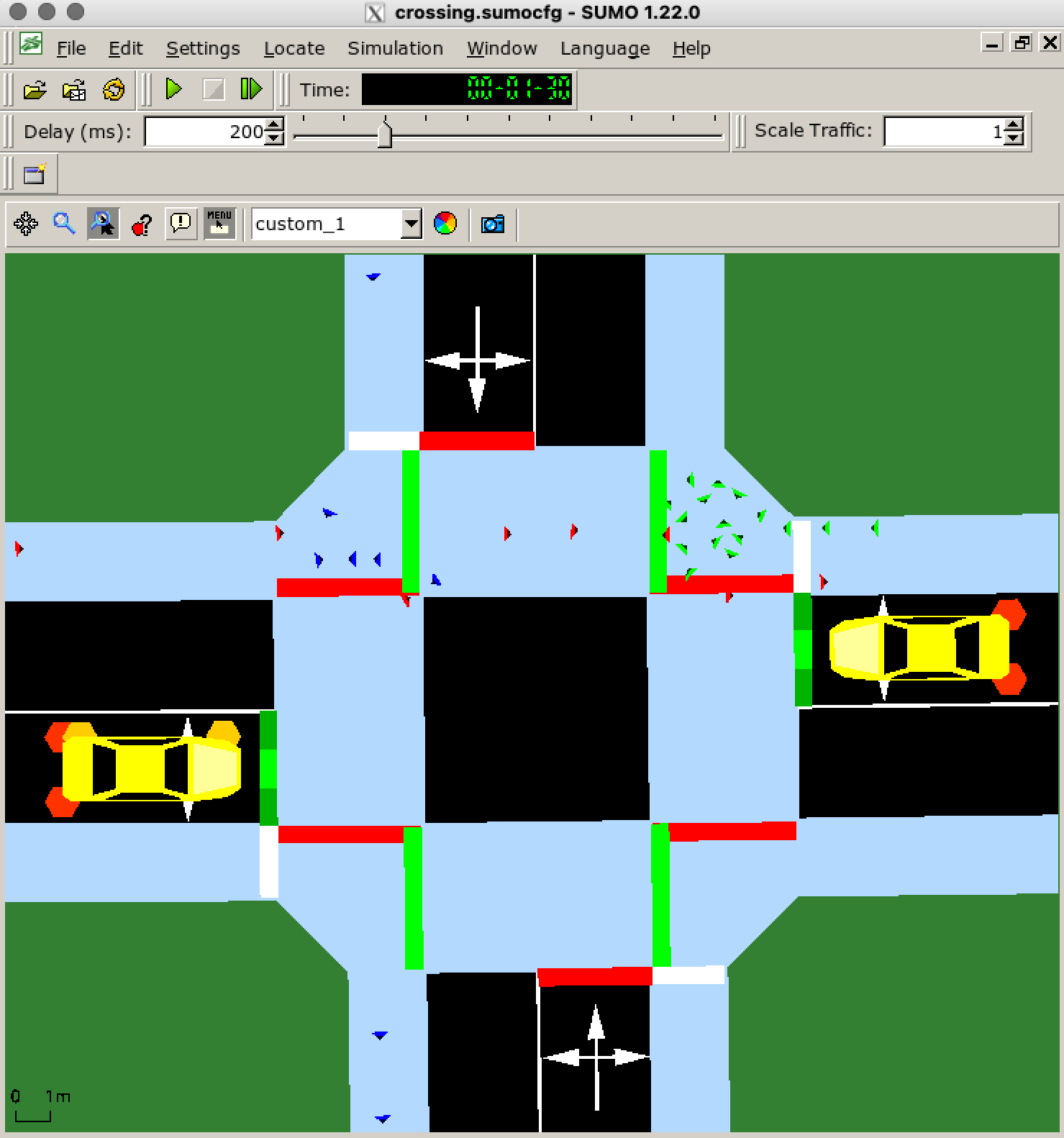 Snapshot of simulation with *JuPedSim* model