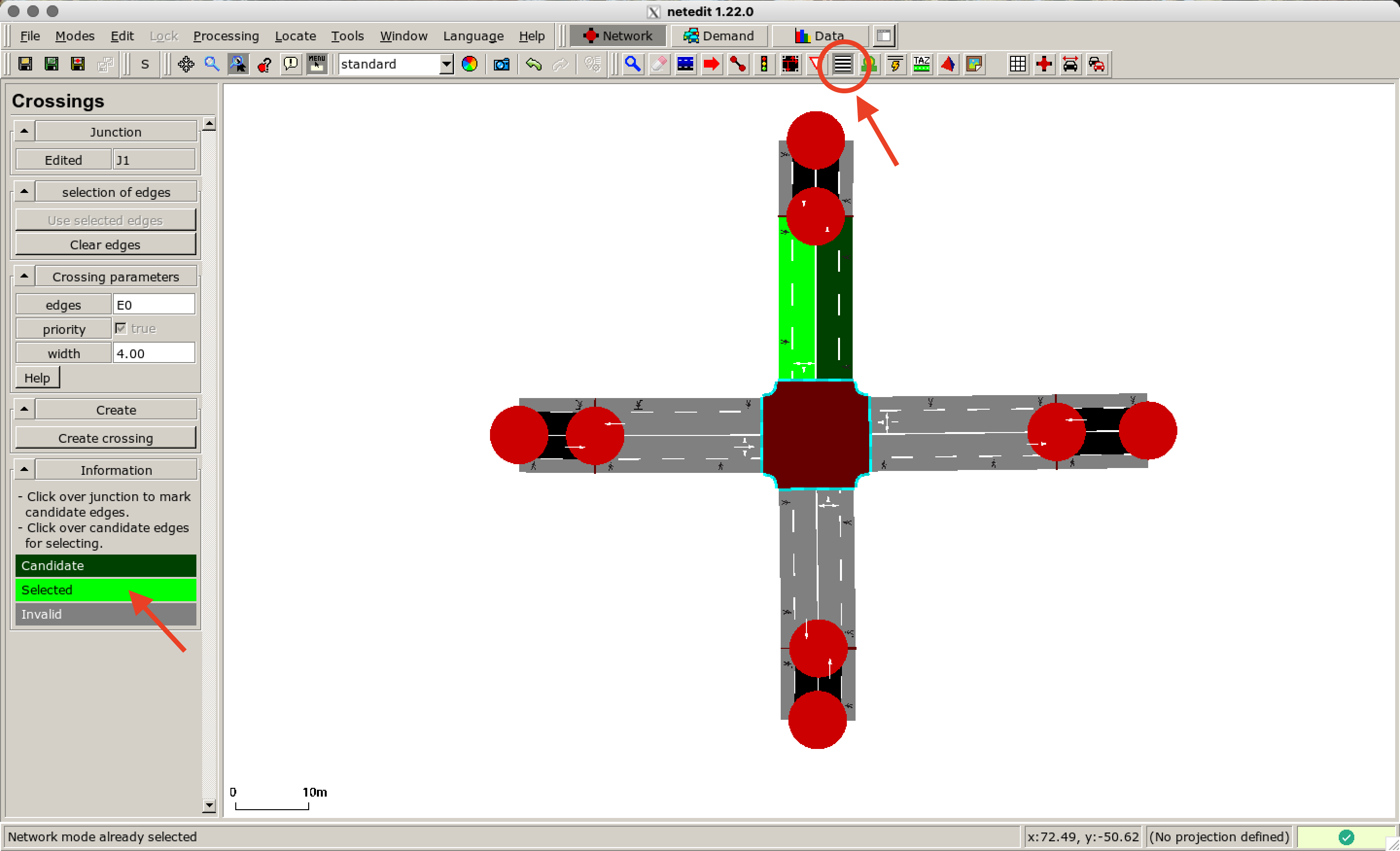 Adding crossings to the junction